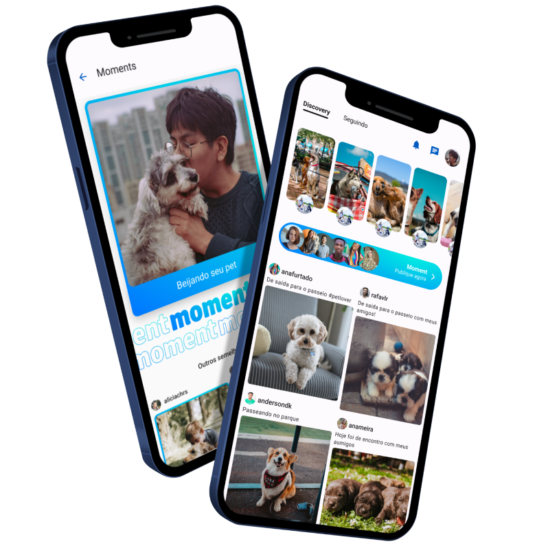 Mockups do aplicativo no iphone