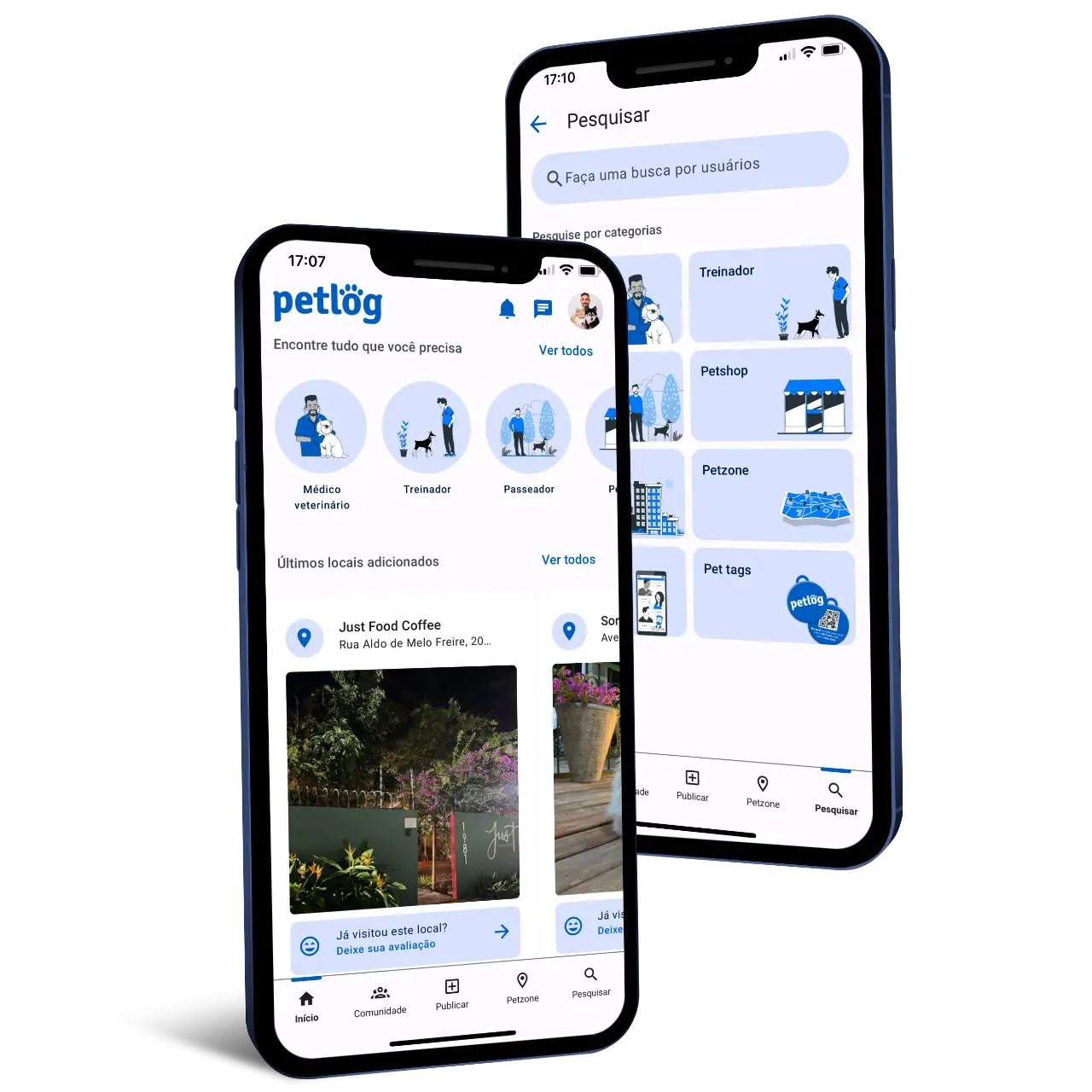 Mockup of Petlog app on iphone screen